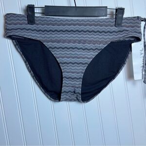 Athleta Jacquard Side Tie Multicolor Print Swim Bikini Bottom NWT Size Large
